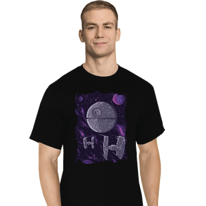 Daily_Deal_Shirts T-Shirts, Tall / Large / Black Pixel Death Star