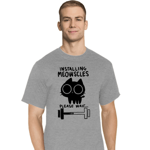 Secret_Shirts T-Shirts, Tall / Large / Sports Grey Installing Meowscles