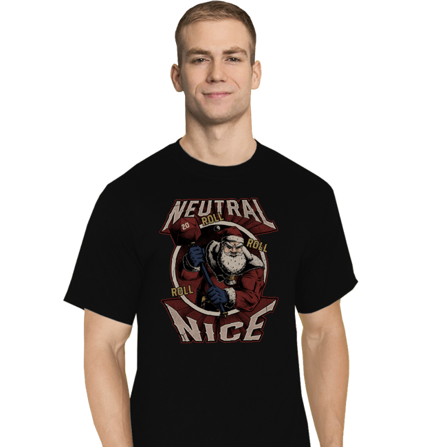 Shirts T-Shirts, Tall / Large / Black Neutral Nice Santa