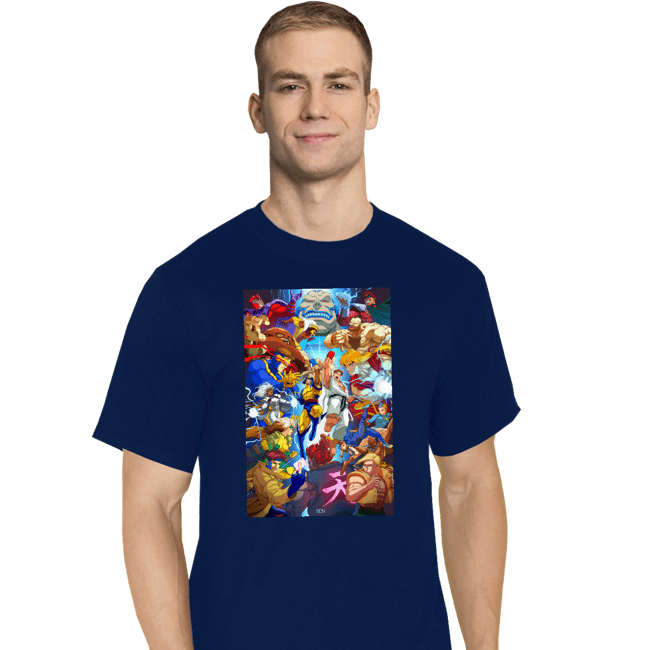 Secret_Shirts T-Shirts, Tall / Large / Navy XMen V Street Fighter