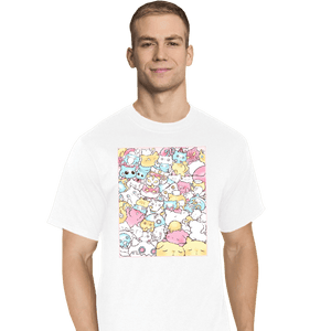 Daily_Deal_Shirts T-Shirts, Tall / Large / White Pastel Cats
