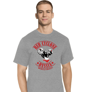 Shirts T-Shirts, Tall / Large / Sports Grey Red Cyclone Muscle Beach