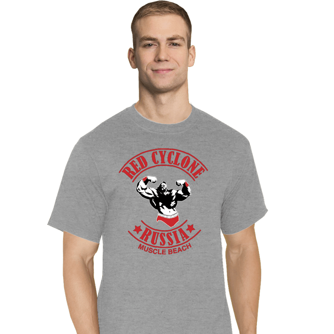 Shirts T-Shirts, Tall / Large / Sports Grey Red Cyclone Muscle Beach