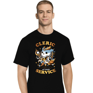 Daily_Deal_Shirts T-Shirts, Tall / Large / Black Cleric At Your Service