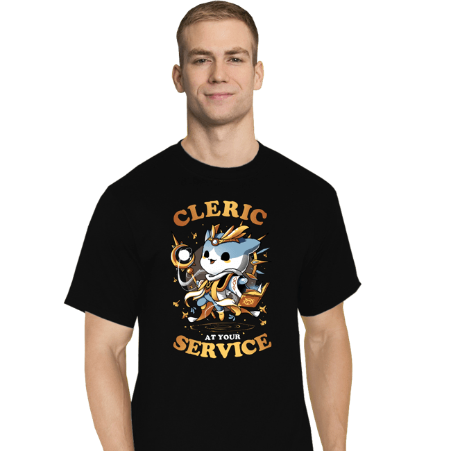 Daily_Deal_Shirts T-Shirts, Tall / Large / Black Cleric At Your Service