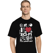 Load image into Gallery viewer, Shirts T-Shirts, Tall / Large / Black I Love Sci-Fi
