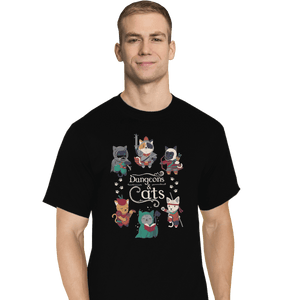Shirts T-Shirts, Tall / Large / Black Dungeons & Cats 2nd Edition