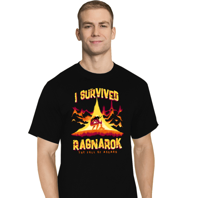Daily_Deal_Shirts T-Shirts, Tall / Large / Black I Survived Ragnarok
