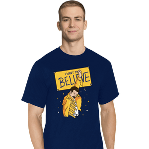 Daily_Deal_Shirts T-Shirts, Tall / Large / Navy I Want To Believe