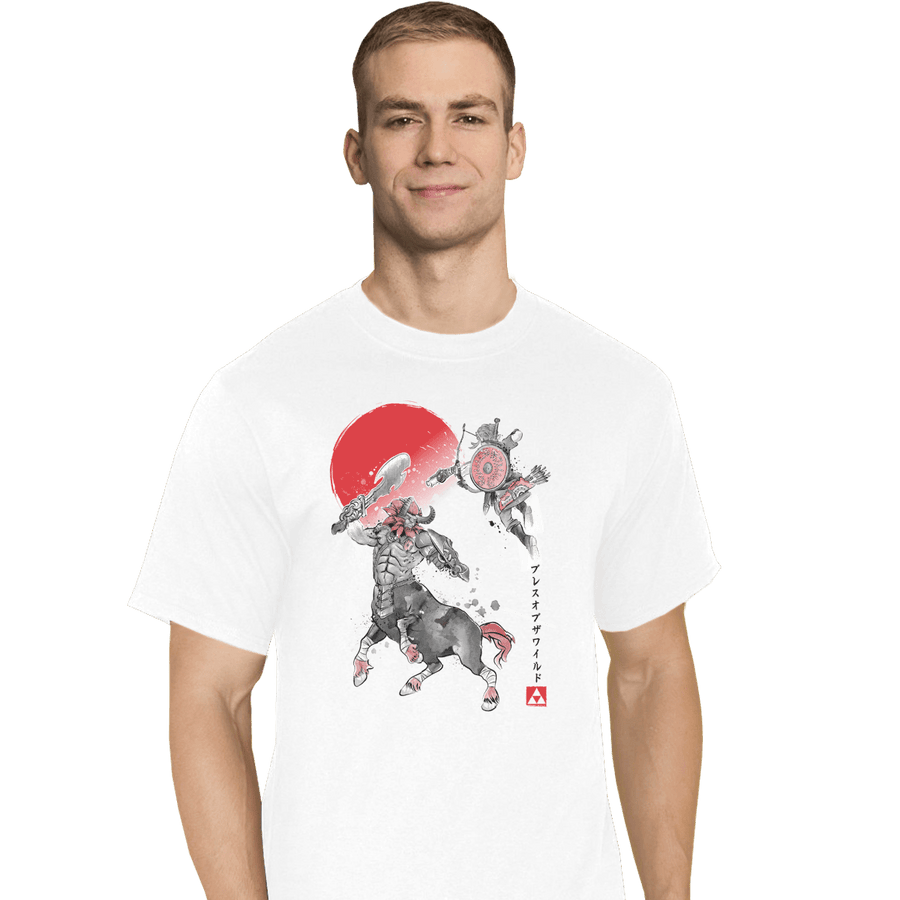 Shirts T-Shirts, Tall / Large / White Battle In Death Mountain Sumi-e
