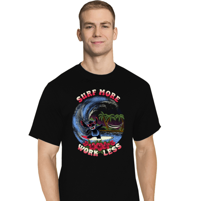 Daily_Deal_Shirts T-Shirts, Tall / Large / Black Surf More Work Less