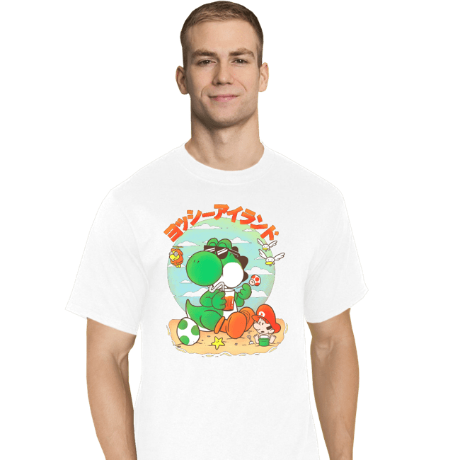 Daily_Deal_Shirts T-Shirts, Tall / Large / White Yoshi Vacation