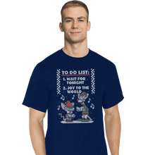 Load image into Gallery viewer, Shirts T-Shirts, Tall / Large / Navy Christmas List
