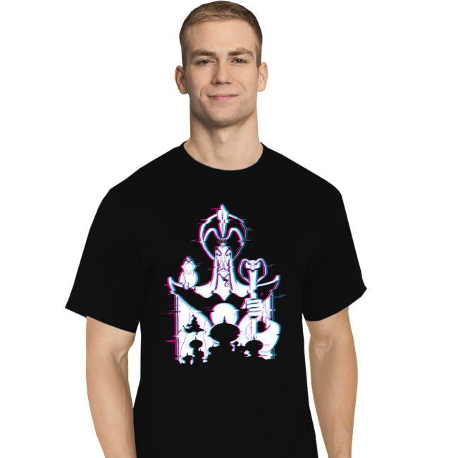 Daily_Deal_Shirts T-Shirts, Tall / Large / Black Glitched Jafar