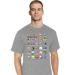 Shirts T-Shirts, Tall / Large / Sports Grey Types Of Pokeballs