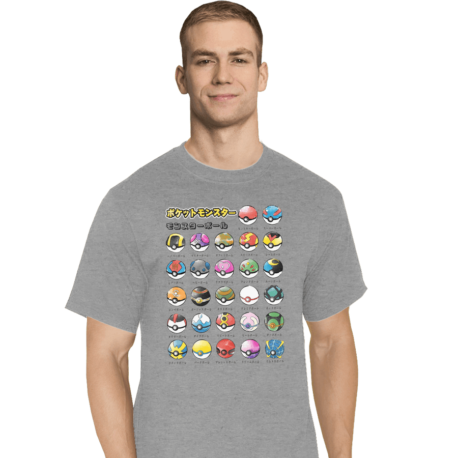 Shirts T-Shirts, Tall / Large / Sports Grey Types Of Pokeballs