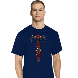 Daily_Deal_Shirts T-Shirts, Tall / Large / Navy Totem Of Spiders