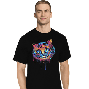 Shirts T-Shirts, Tall / Large / Black Colorful Cat