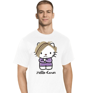 Shirts T-Shirts, Tall / Large / White Hello Karen