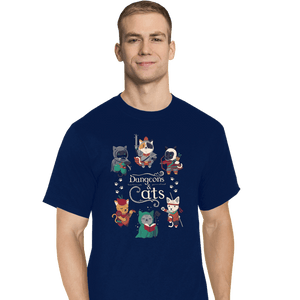 Secret_Shirts T-Shirts, Tall / Large / Navy Dungeon Cats 2nd Edition