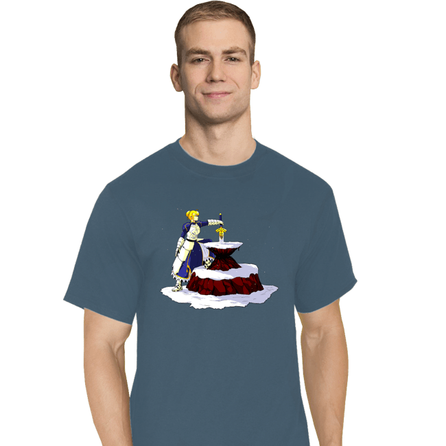 Shirts T-Shirts, Tall / Large / Indigo Blue Saber In The Stone