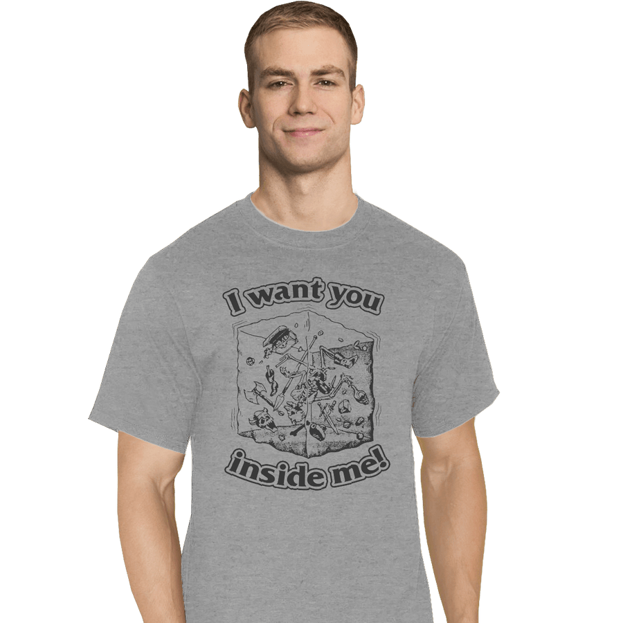 Shirts T-Shirts, Tall / Large / Sports Grey I Want You Inside Me
