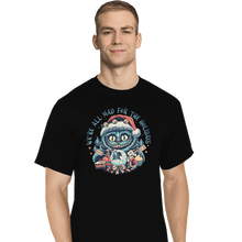 Load image into Gallery viewer, Secret_Shirts T-Shirts, Tall / Large / Black Christmas Cat
