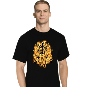 Shirts T-Shirts, Tall / Large / Black Golden SSj4