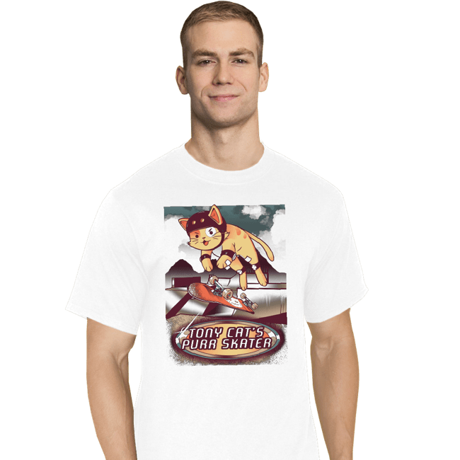 Secret_Shirts T-Shirts, Tall / Large / White Purr Skater