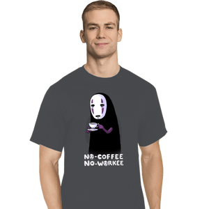 Daily_Deal_Shirts T-Shirts, Tall / Large / Charcoal No Face No Coffee