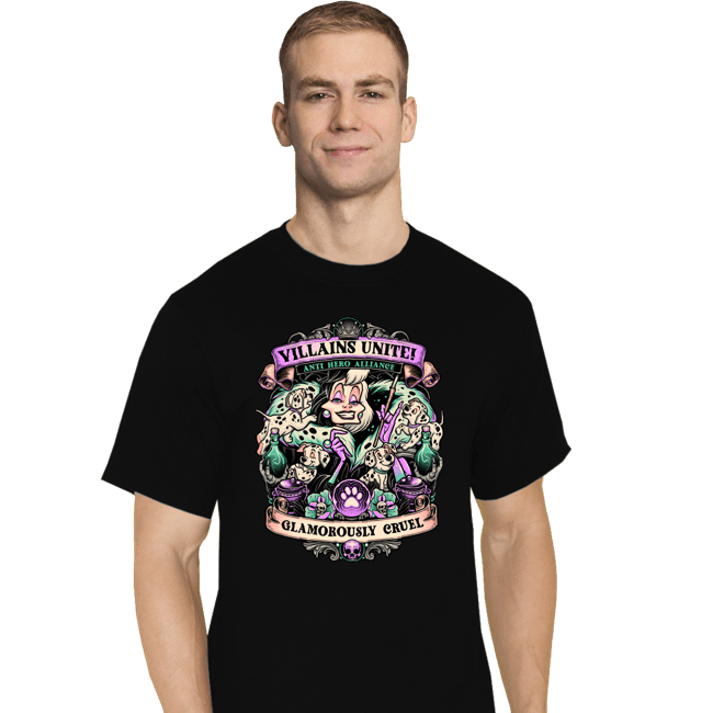 Daily_Deal_Shirts T-Shirts, Tall / Large / Black Villains Unite Cruella