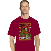 Load image into Gallery viewer, Shirts T-Shirts, Tall / Large / Red Merry Saiyan Christmas
