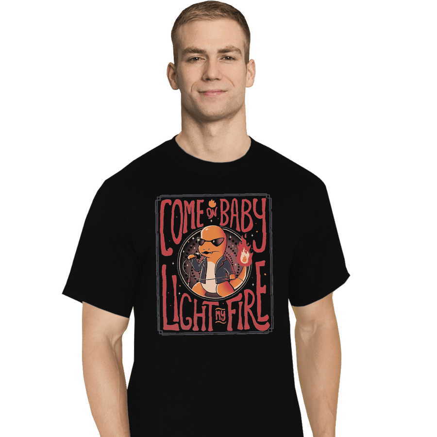 Shirts T-Shirts, Tall / Large / Black Come On Baby Light My Fire