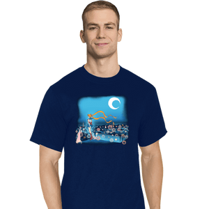 Daily_Deal_Shirts T-Shirts, Tall / Large / Navy Fighting Evil By Moonlight