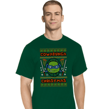 Load image into Gallery viewer, Shirts T-Shirts, Tall / Large / Charcoal Leonardo Christmas
