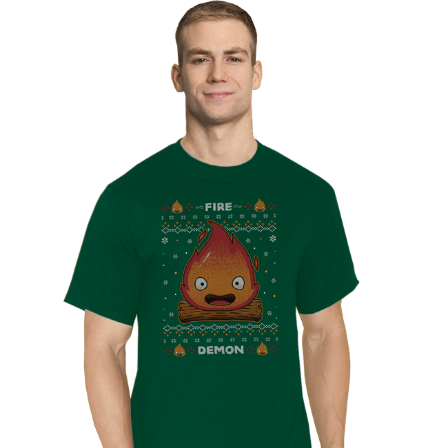 Secret_Shirts T-Shirts, Tall / Large / Charcoal Fire Demon Christmas