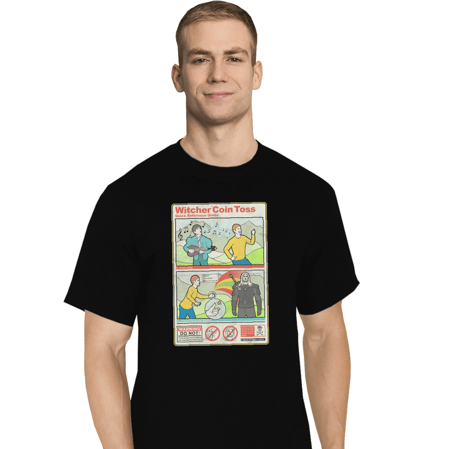 Shirts T-Shirts, Tall / Large / Black Witcher Coin Toss
