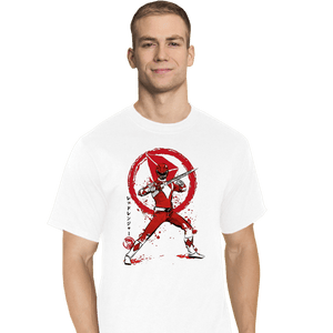 Daily_Deal_Shirts T-Shirts, Tall / Large / White Red Ranger Sumi-e
