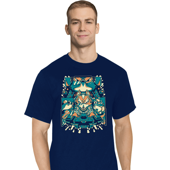 Daily_Deal_Shirts T-Shirts, Tall / Large / Navy Fox Of The Stars
