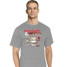 Load image into Gallery viewer, Shirts T-Shirts, Tall / Large / Sports Grey Dungeons And Cats
