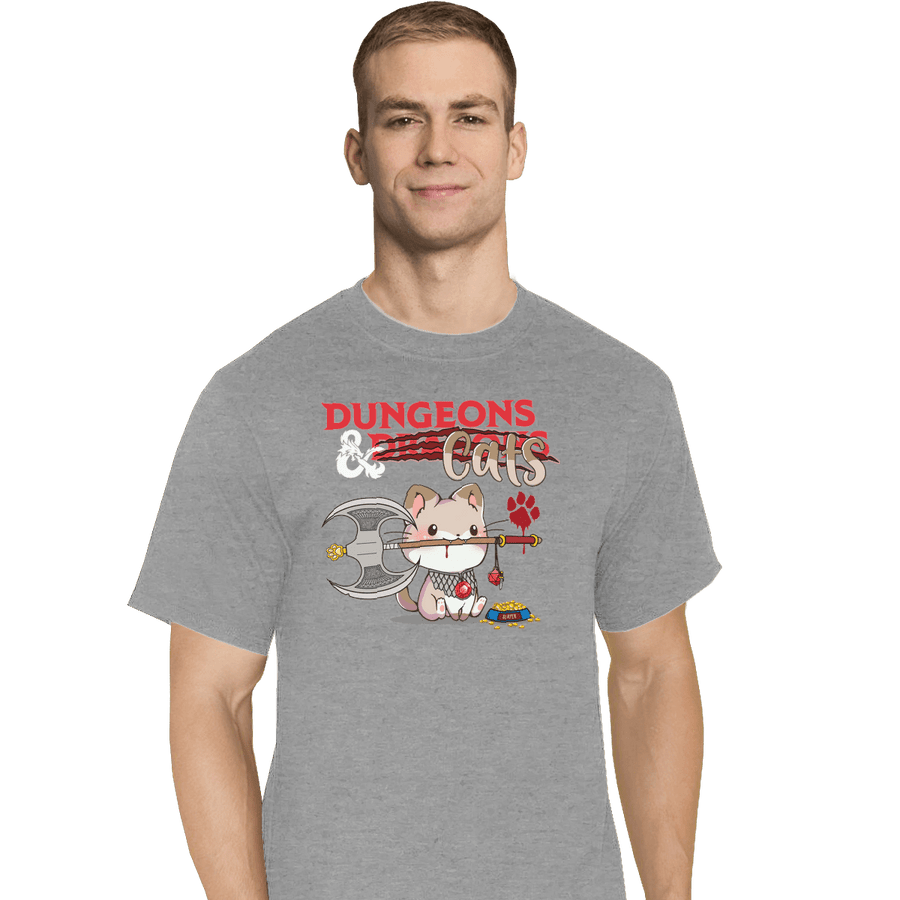 Shirts T-Shirts, Tall / Large / Sports Grey Dungeons And Cats