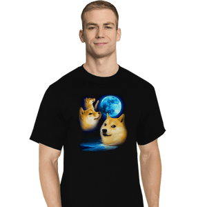 Shirts T-Shirts, Tall / Large / Black Three Doge Moon