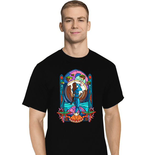 Daily_Deal_Shirts T-Shirts, Tall / Large / Black Stained Glass Paradise