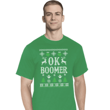 Load image into Gallery viewer, Shirts T-Shirts, Tall / Large / Athletic grey OK Zoomer Ugly Christmas Sweater
