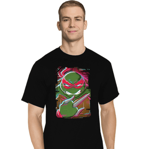 Daily_Deal_Shirts T-Shirts, Tall / Large / Black Glitch Raphael