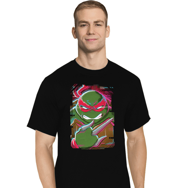 Daily_Deal_Shirts T-Shirts, Tall / Large / Black Glitch Raphael