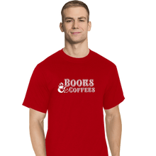 Load image into Gallery viewer, Secret_Shirts T-Shirts, Tall / Large / Red Books &amp; Coffee
