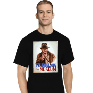Daily_Deal_Shirts T-Shirts, Tall / Large / Black You Belong In A Museum