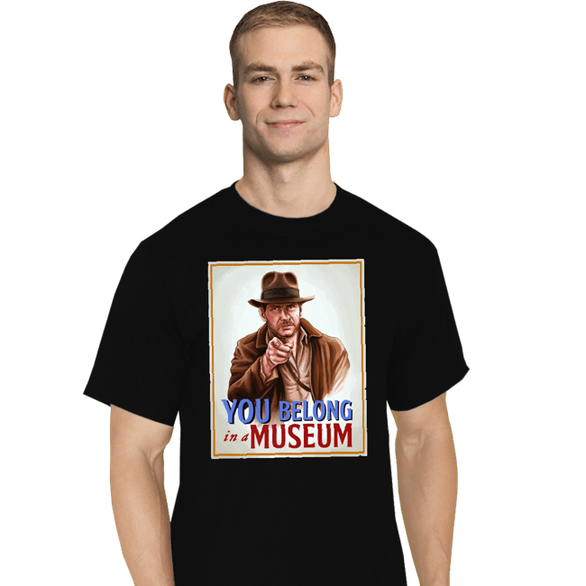Daily_Deal_Shirts T-Shirts, Tall / Large / Black You Belong In A Museum