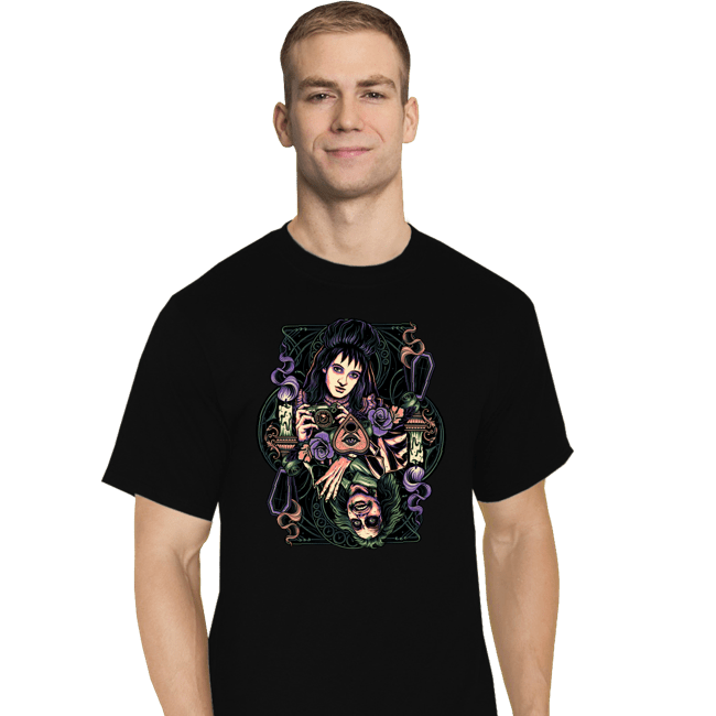 Daily_Deal_Shirts T-Shirts, Tall / Large / Black Beetlejuice & Lydia Card
